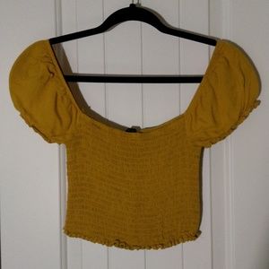 Yellow Scrunch Crop Top
